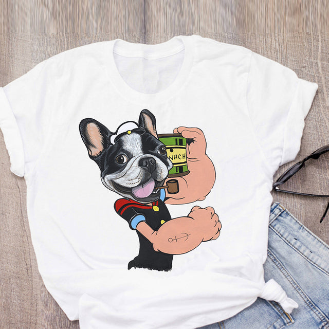 Funny Cartoon Harajuku Print O-Neck Casual Fashion Graphic Top Plus-size Unisex T-shirts