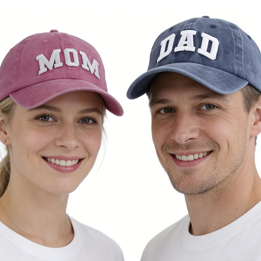 Set Of 2 Pcs Mom And Dad Hats, New Parents Gifts For Couples, Mama Papa Baseball Caps, Fathers Mothers Day Christmas Birthday Gift For Women, Men, Daddy, Grandma, Grandpa