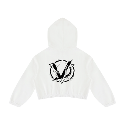 CAPSULE 01 // FEMME QUARTER-ZIP PLEATED HOODIE [310GSM] — WHITE