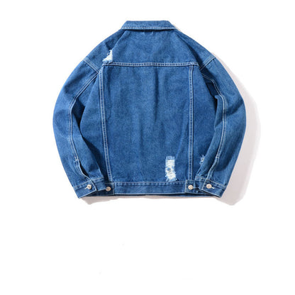 Men's denim jacket hole