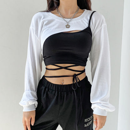 Fake Two T-Shirts With Straps