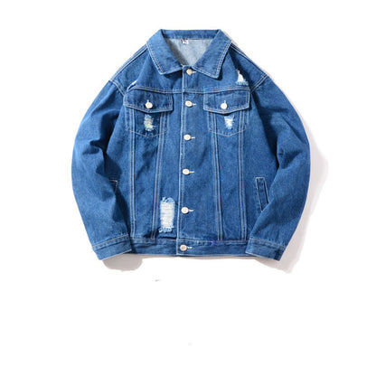 Men's denim jacket hole