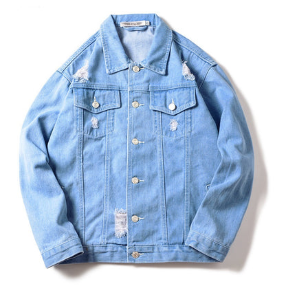 Men's denim jacket hole