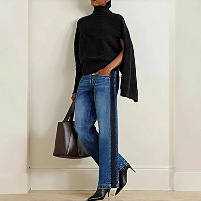 Womens Patchwork Color Block Denim Jeans