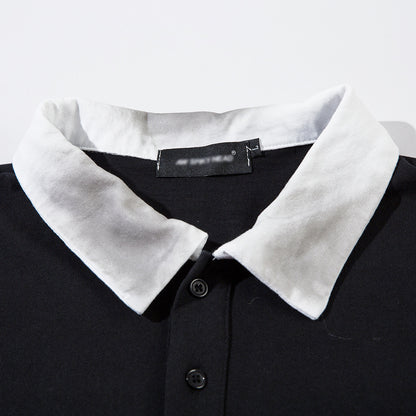 Stitching Long Sleeve Fake Two-piece T-shirts Top