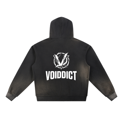CAPSULE 01 // INDUSTRIAL SUN-FADE DISTRESSED HOODIE [465GSM] — PURPLE, BLACK