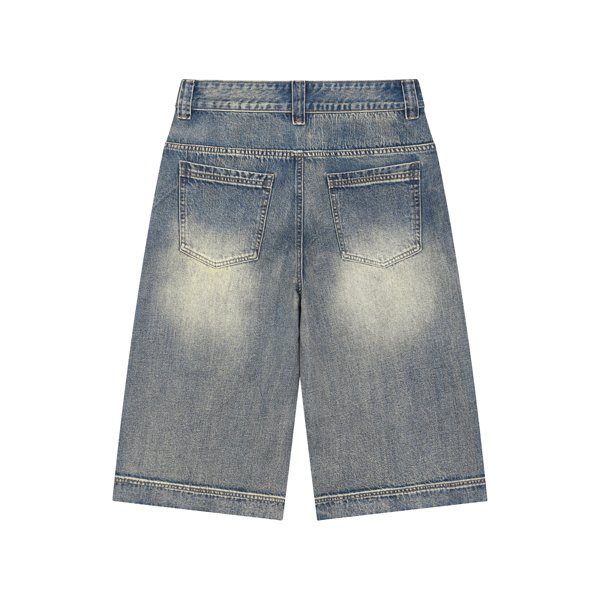 CAPSULE 01 // VINTAGE WASHED BAGGY DENIM ABOVE KNEE SHORTS [385GSM]
