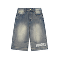 CAPSULE 01 // VINTAGE WASHED BAGGY DENIM ABOVE KNEE SHORTS [385GSM]