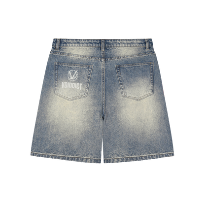 CAPSULE 01 // VINTAGE FADED BAGGY DENIM KNEE LENGTH SHORTS [385GSM]