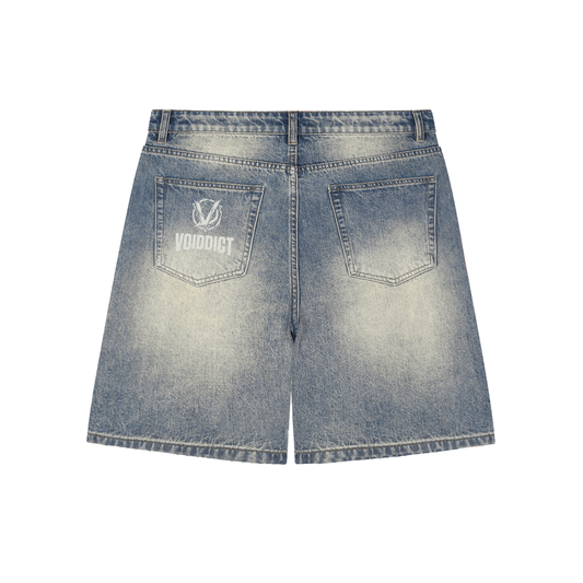 CAPSULE 01 // VINTAGE FADED BAGGY DENIM KNEE LENGTH SHORTS [385GSM]
