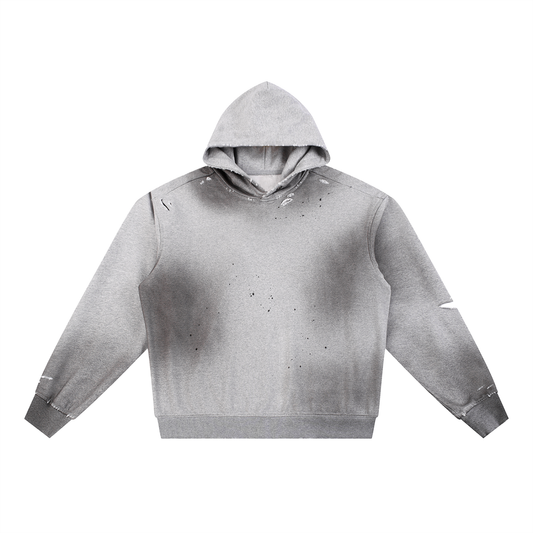 CAPSULE 01 // INDUSTRIAL SUN FADE DISTRESSED HOODIE [465GSM] — FLOWER GRAY