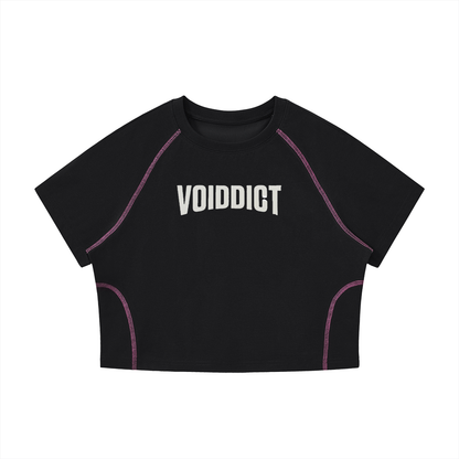 CAPSULE 01 // CONTRAST MATRIX RAGLAN CROP [210GSM] — PLUM PURPLE, ARMY GREEN, BLACK