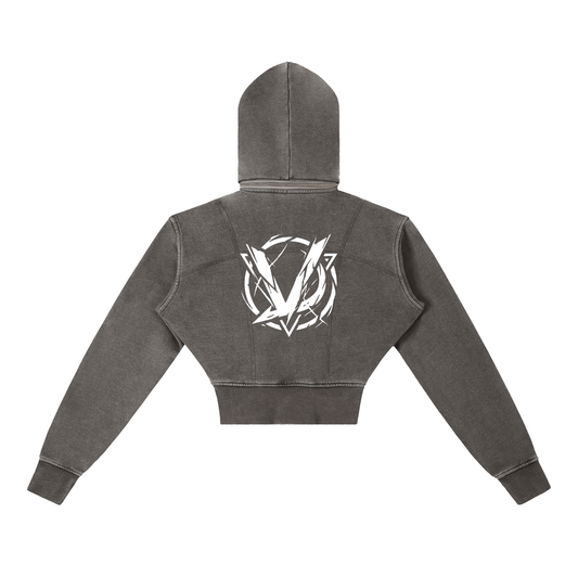 // CAPSULE 01 // FEMME PANELLED CROPPED HOODIE [400GSM]