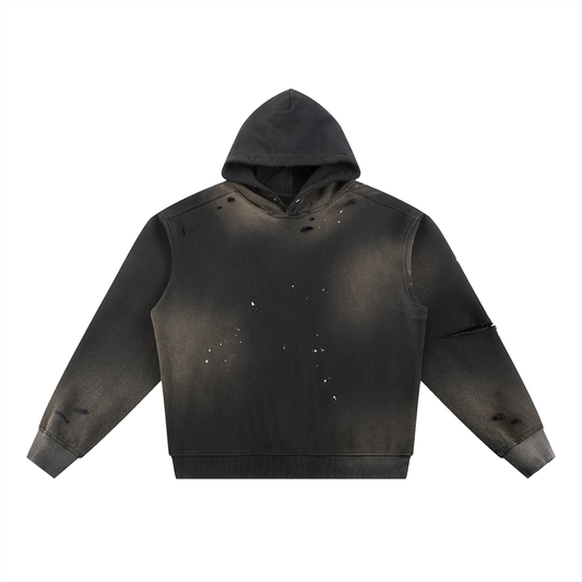 CAPSULE 01 // INDUSTRIAL SUN-FADE DISTRESSED HOODIE [465GSM] — PURPLE, BLACK