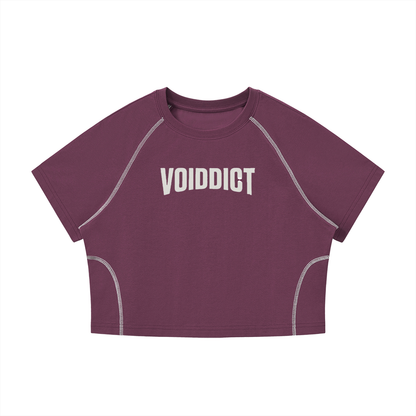 CAPSULE 01 // CONTRAST MATRIX RAGLAN CROP [210GSM] — PLUM PURPLE, ARMY GREEN, BLACK