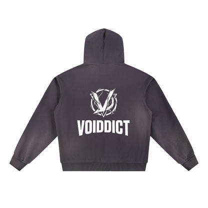 CAPSULE 01 // INDUSTRIAL SUN-FADE DISTRESSED HOODIE [465GSM] — PURPLE, BLACK