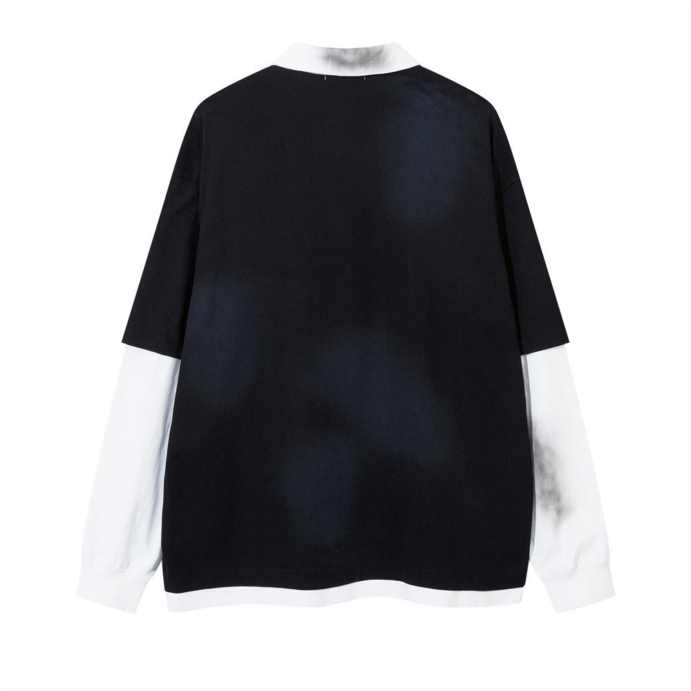 Stitching Long Sleeve Fake Two-piece T-shirts Top