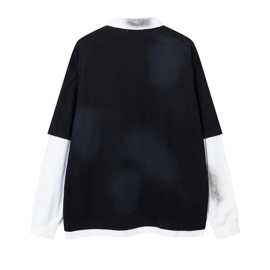 Stitching Long Sleeve Fake Two-piece T-shirts Top