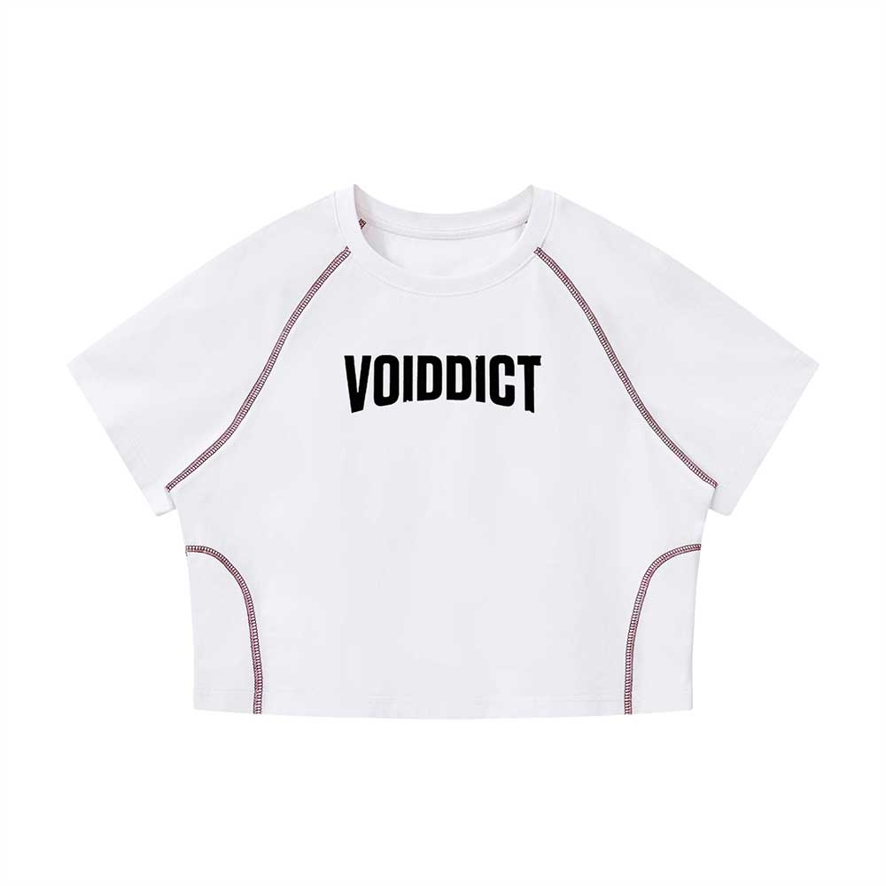 CAPSULE 01 // CONTRAST MATRIX RAGLAN CROP [210GSM] — WHITE
