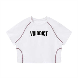 CAPSULE 01 // CONTRAST MATRIX RAGLAN CROP [210GSM] — WHITE