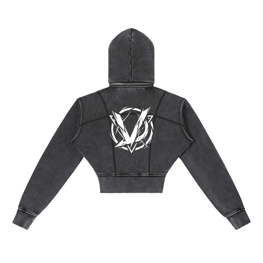 FEMME PANELLED CROPPED HOODIE [400GSM]