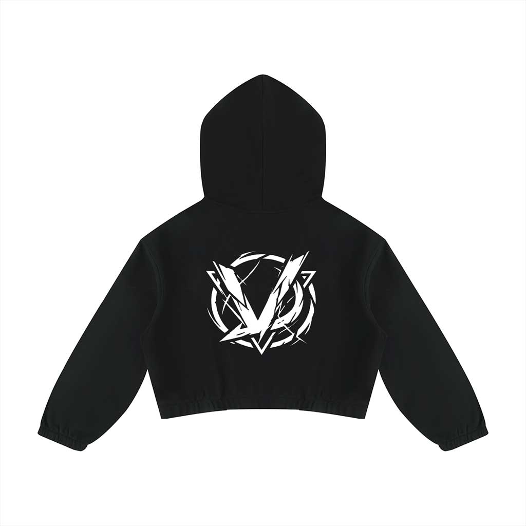FEMME QUARTER-ZIP PLEATED HOODIE [310GSM] 