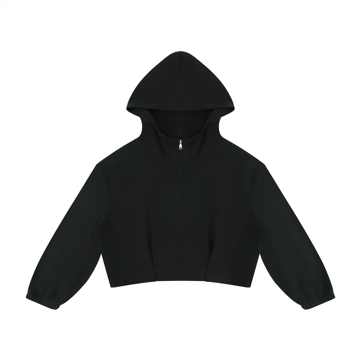 CAPSULE 01 // FEMME QUARTER-ZIP PLEATED HOODIE [310GSM] — FLOWER GRAY, BLACK