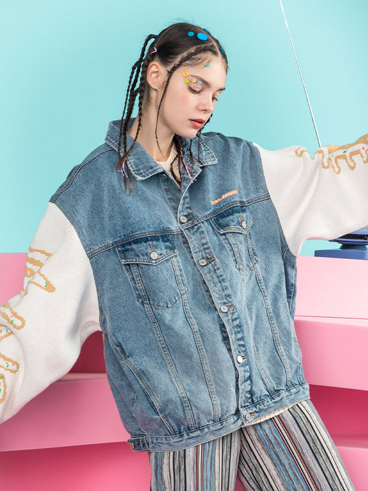 Denim Loose Casual Stitching Jacket Couple Jacket