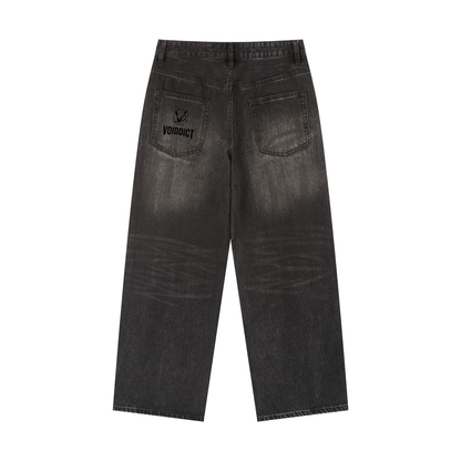 CAPSULE 01 // VINTAGE WHISKERED BAGGY BLACK JEANS (420 GSM)