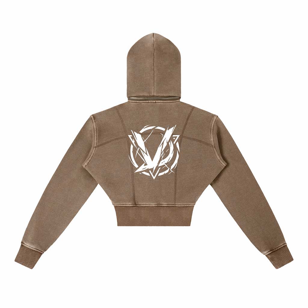 FEMME PANELLED CROPPED HOODIE