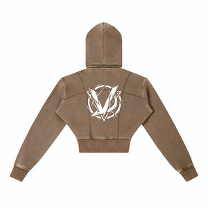 FEMME PANELLED CROPPED HOODIE