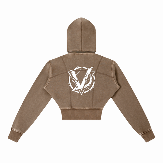 // CAPSULE 01 // FEMME PANELLED CROPPED HOODIE [400GSM]