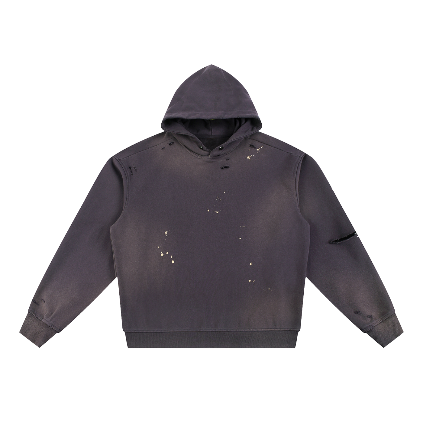 CAPSULE 01 // INDUSTRIAL SUN-FADE DISTRESSED HOODIE [465GSM] — PURPLE, BLACK